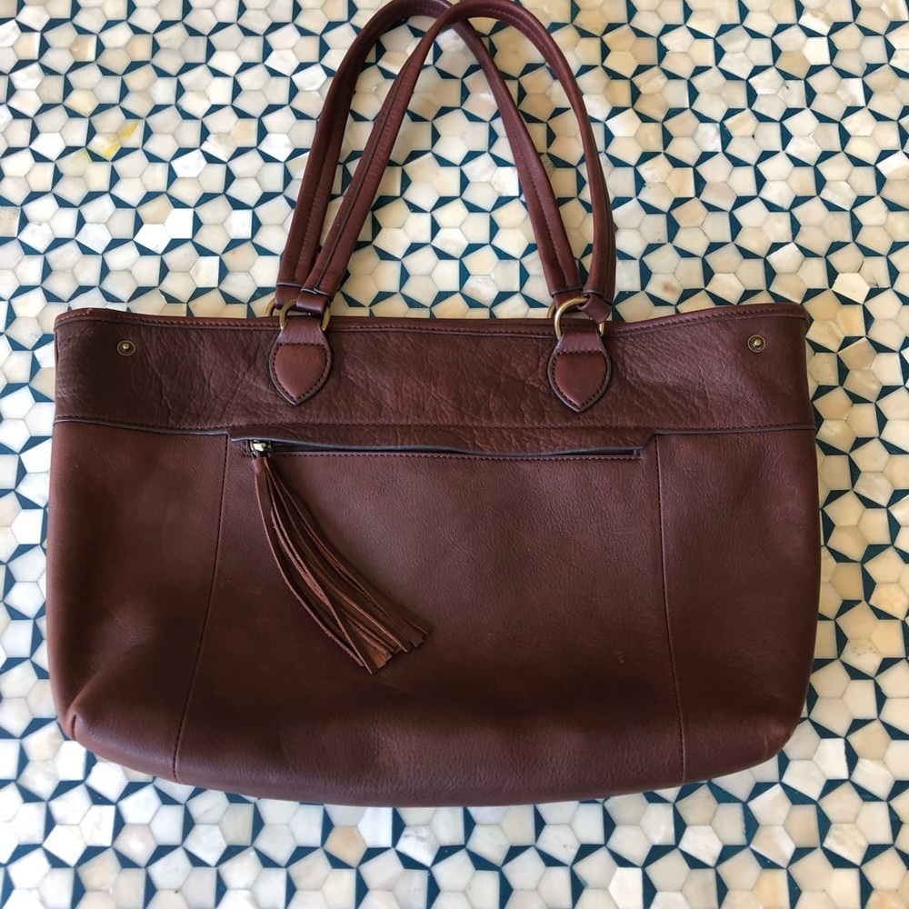 Brown butter leather bag last price